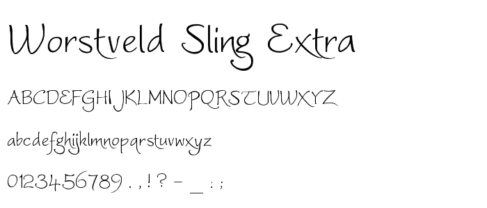 Worstveld Sling Extra font